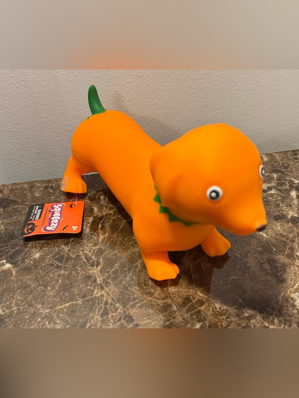 Squeeezy Pumpkin Weiner dog Squishy